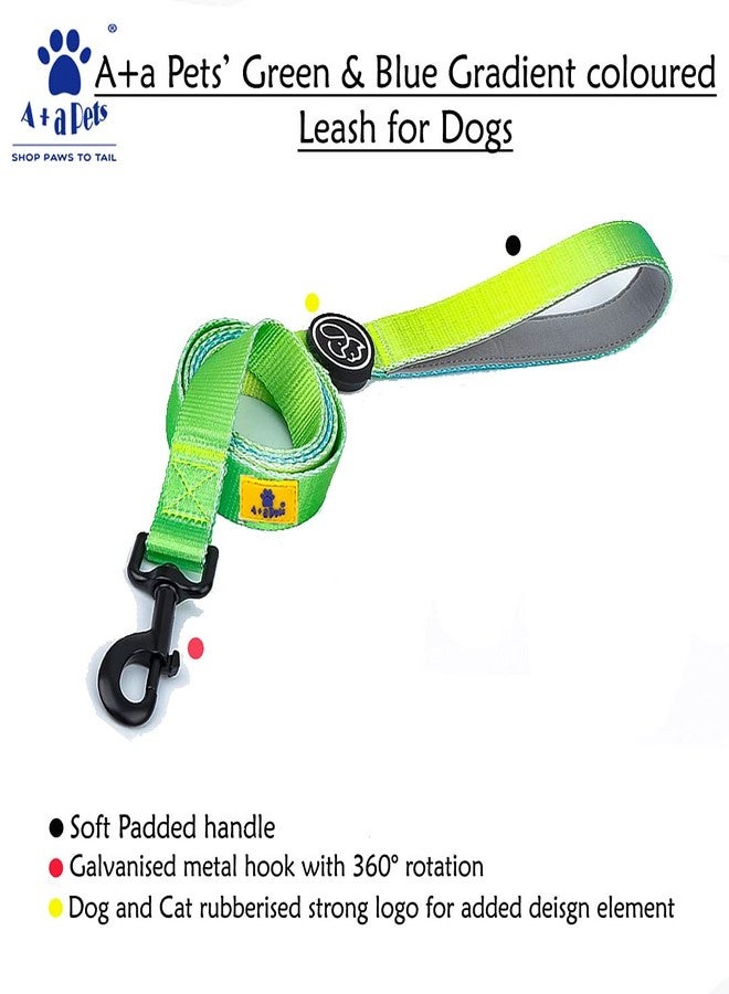 A+a Pets' Skin-Friendly Buckle Dog Collar & Leash Combo for Dogs Cats - Durable, Adjustable, Soft, Neoprene Padded Handle (Gradient Design Green, S) - Image 3
