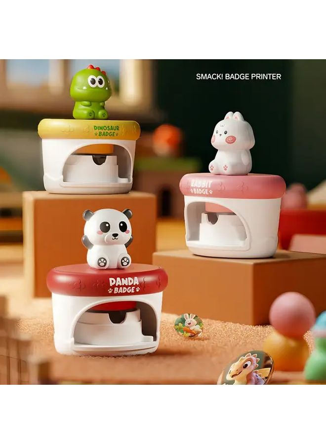 DIY Badge Maker Machine Set With Panda Chest Press 36 Cutouts Stickers - Image 1