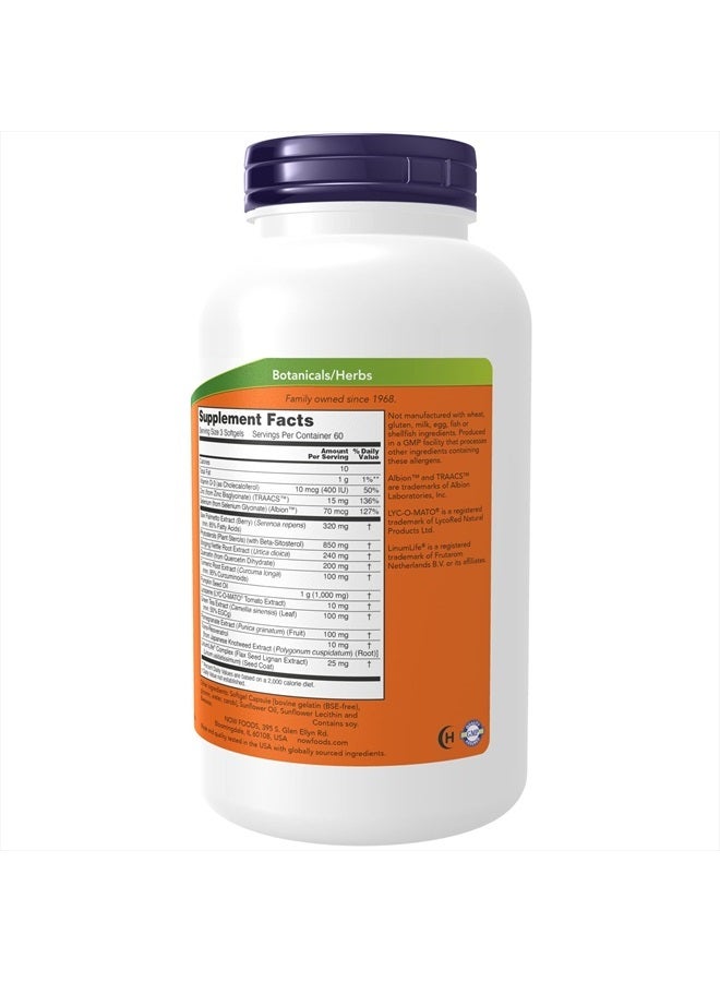 now Supplements, Prostate Health, Clinical Strength Saw Palmetto, Beta-Sitosterol & Lycopene, 180 Softgels - Image 2