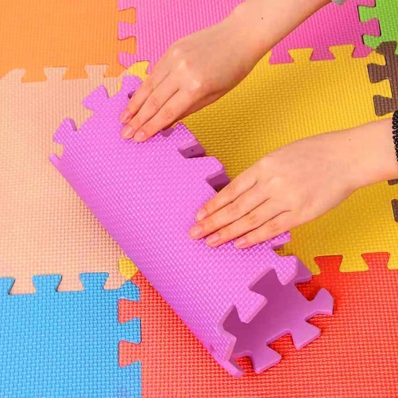 xinler Gym Mats Colorful 20 pcs Floor Mats with Edge Pieces, High-Density EVA Foam Anti-Fatigue Mat - Image 3