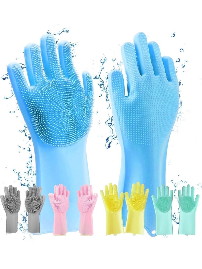 JSMSilicone Dust Clean Kitchen Gloves for Dish washing Cleaning Gardening Wet and Dry Glove hand gloves for kitchen Multicolour Pack Of 1  - Image 1