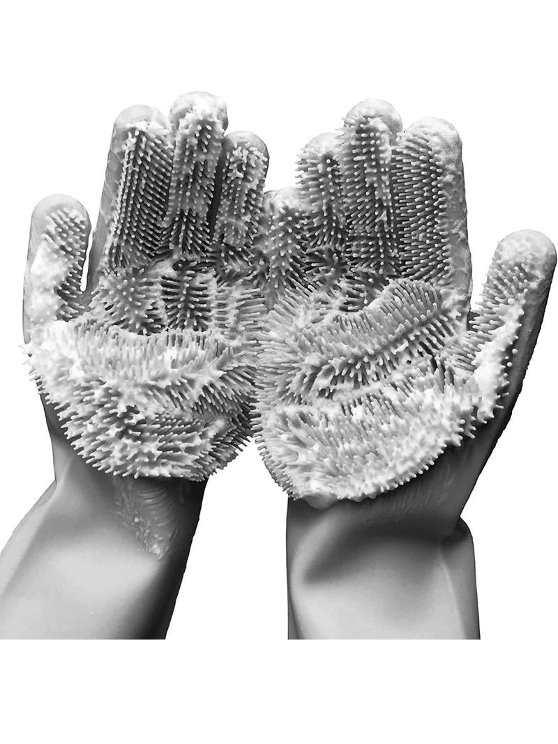 JSMSilicone Dust Clean Kitchen Gloves for Dish washing Cleaning Gardening Wet and Dry Glove hand gloves for kitchen Multicolour Pack Of 1  - Image 4