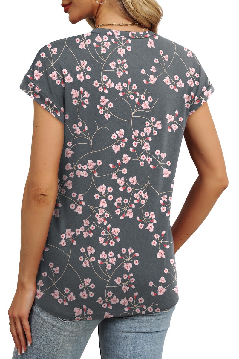 Alaroo Womens Summer Tops 2026 Cute Trendy Tshirts Shirts Work Outfits Beach Vacation Clothes Floral Boho Hawaiian Print 21 L - Image 4