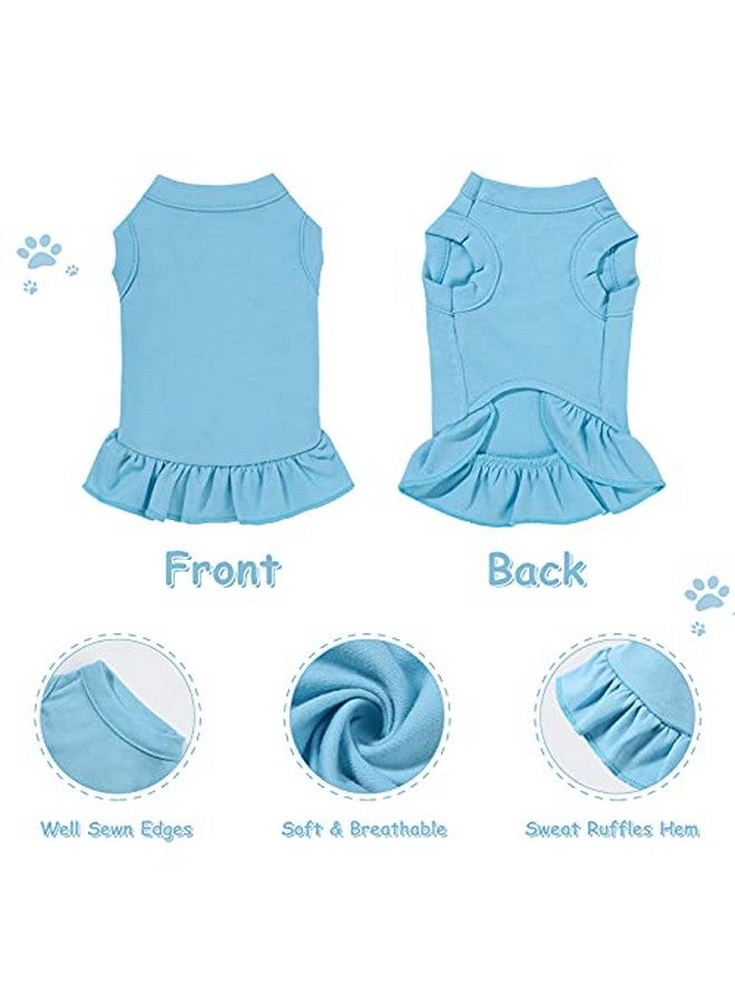 Weewooday 6 Pieces Dog Dresses Shirt Skirt Dog Sleeveless Dress Breathable Pet Shirts with Ruffles Pet Sundress Outfits for and Cats(L Size) - Image 5