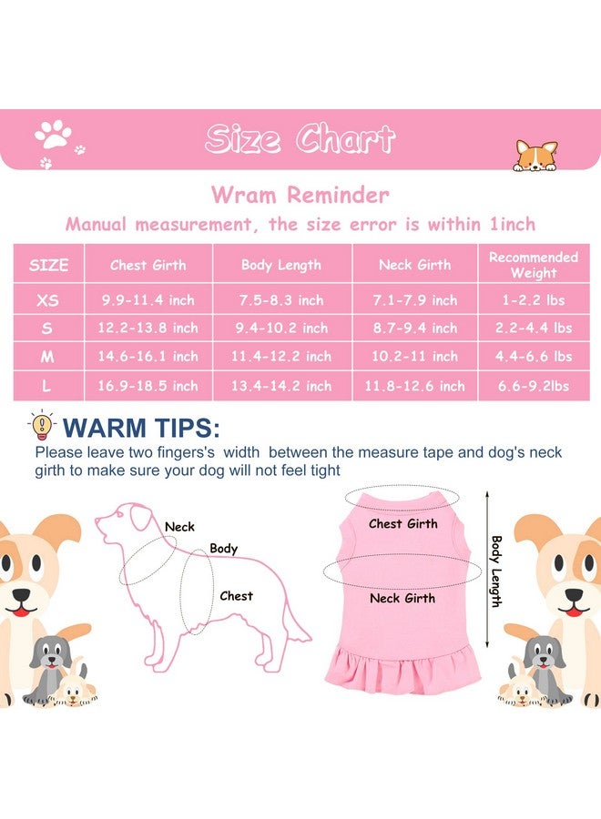 Weewooday 6 Pieces Dog Dresses Shirt Skirt Dog Sleeveless Dress Breathable Pet Shirts with Ruffles Pet Sundress Outfits for and Cats(L Size) - Image 2