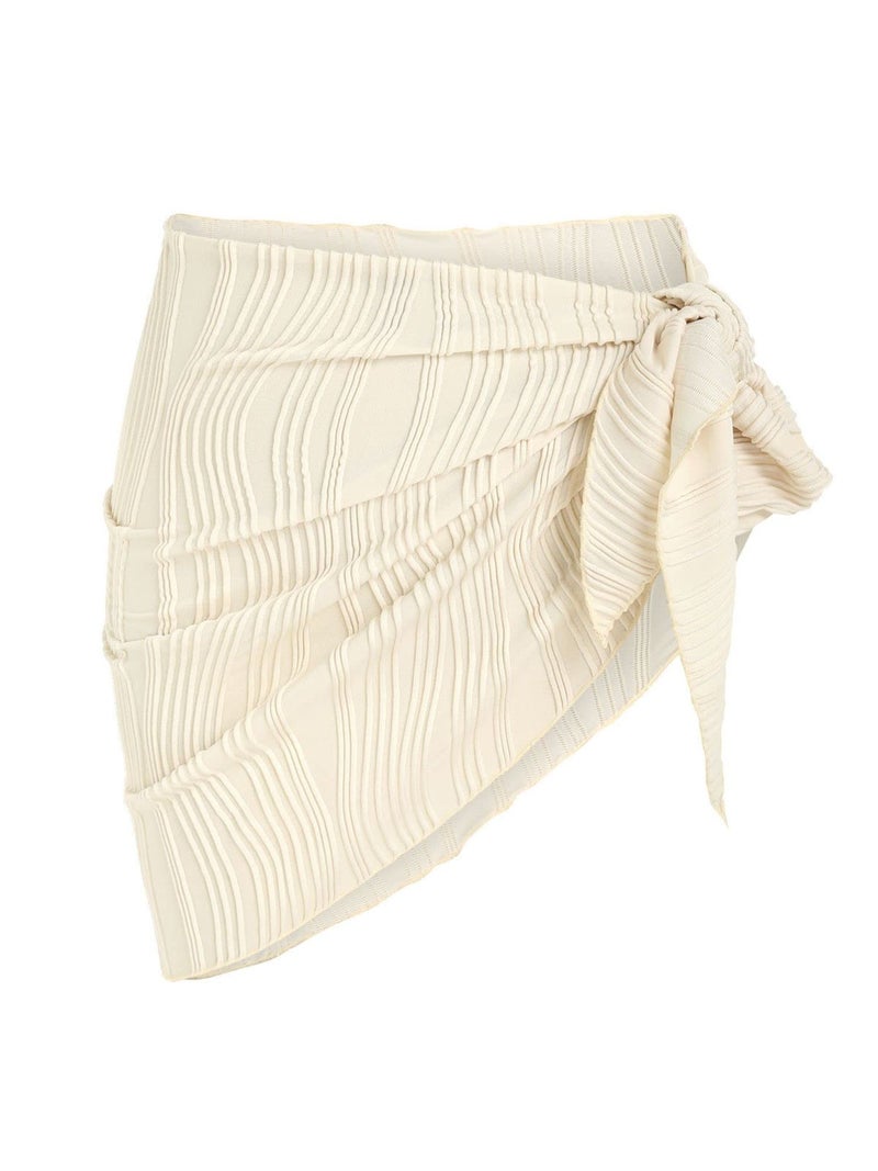 ZAFUL Textured Tie Side Beach Sarong OneSize 4-Light Coffee - Image 1