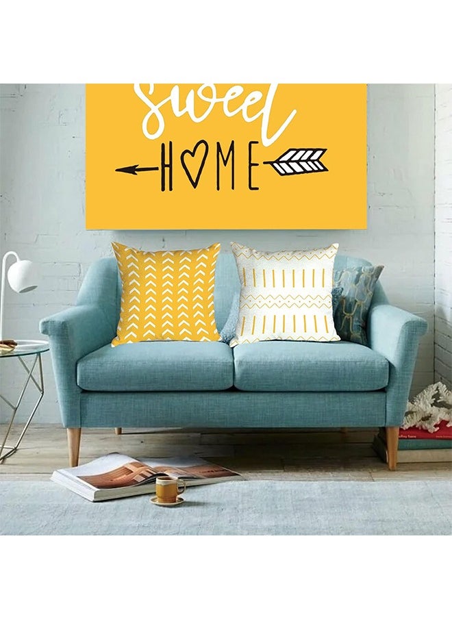 HY - Pillow Covers 18x18 Set of 4, Modern Sofa Throw Pillow Cover, Decorative Outdoor Linen Fabric Pillow Case for Couch Bed Car Home Sofa Couch Decoration 45x45cm (Yellow, 18x18, Set of 4) - Image 1
