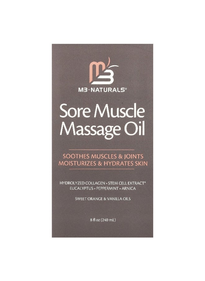 M3 Naturals M3 Naturals, Sore Muscle Massage Oil, Sweet Orange & Vanilla, 8 fl oz (240 ml)  - Image 2
