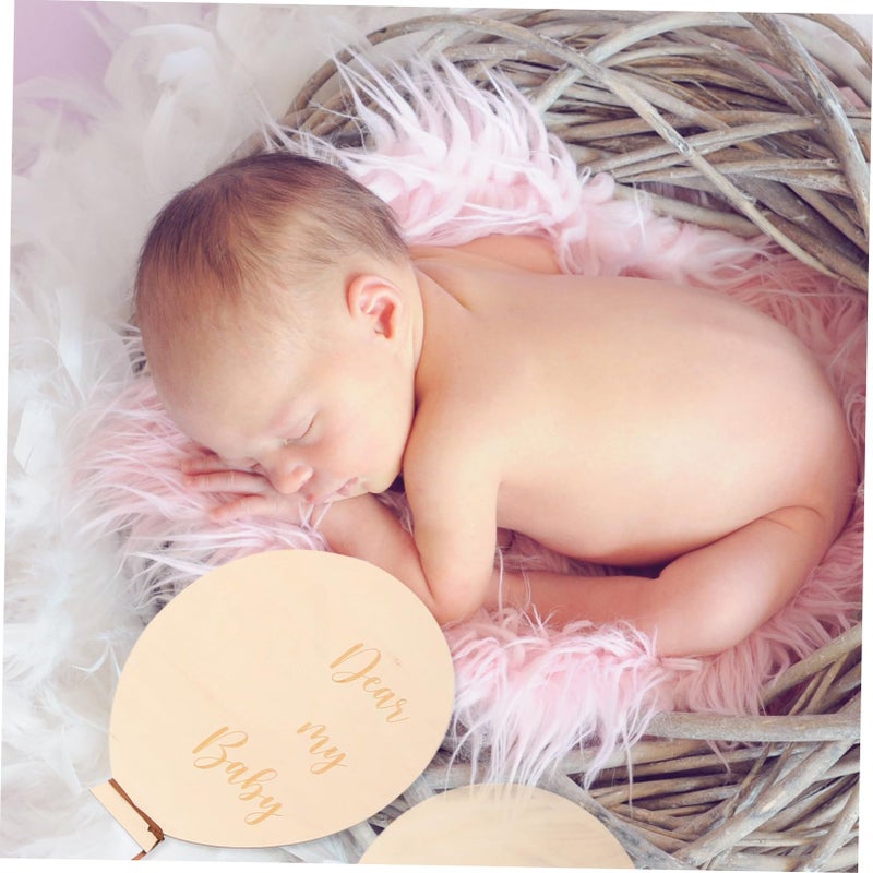 Wooden Monthly Growth Cards For Newborn Photography Signs First Year Photo Props 2 Pieces Set - Image 5