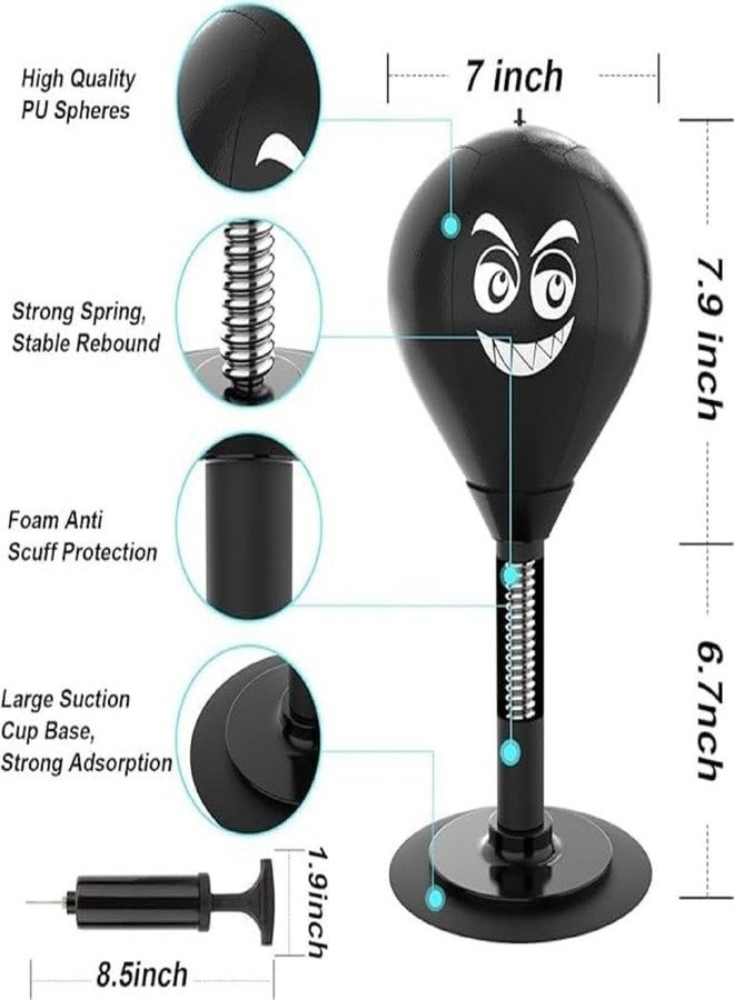 ETONWALL Desktop Punching Bag - Stand Alone Stress Relief Toy with Heavy-Duty Suction & Spring - Funny Office Gift for Coworkers, Men, Boys, and Teens - Stress Buster Desk Toy - Image 2