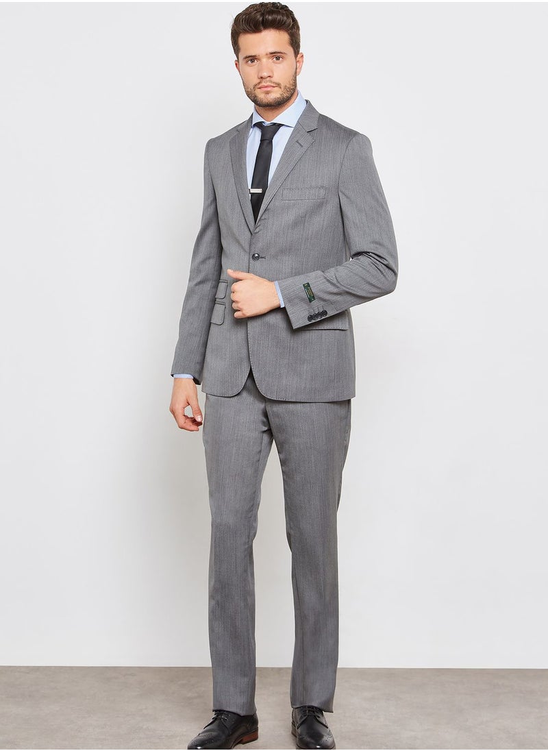 Sacoor Brothers Herringbone Serge Slim Fit Suit  - Image 1