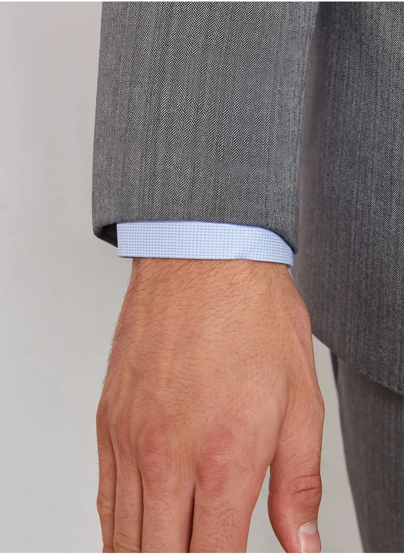 Sacoor Brothers Herringbone Serge Slim Fit Suit