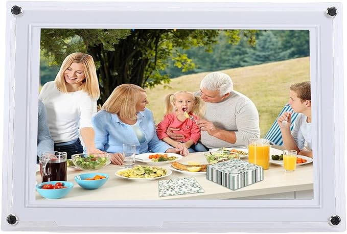 10 1 Inch WiFi Digital Photo Frame Smart HD 1280x800 Auto Rotate 32GB Memory App White - Image 1