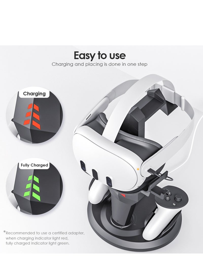 Charging Dock Compatible with Meta Oculus Quest 3/Quest 2 VR Headset Display Stand and Controller Holder VR Accessories  - Image 3
