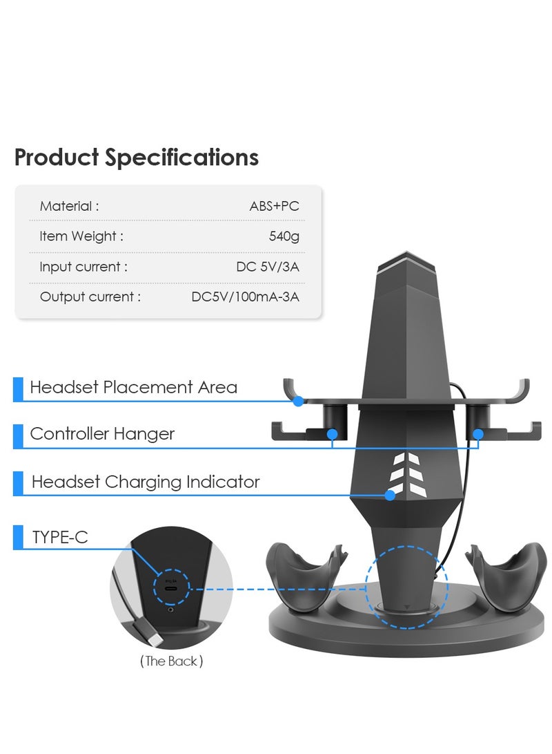 Charging Dock Compatible with Meta Oculus Quest 3/Quest 2 VR Headset Display Stand and Controller Holder VR Accessories  - Image 4