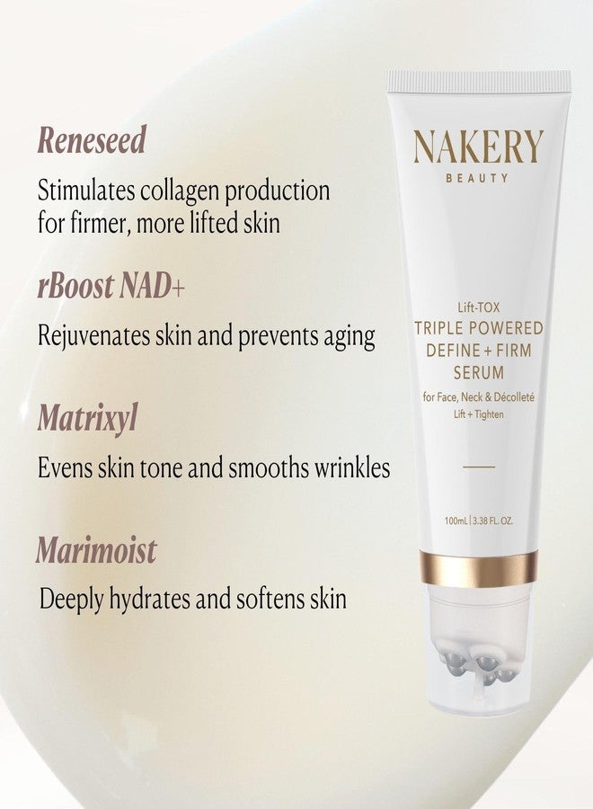 Nakery Lift-Tox Define & Firm Face Tightening Treatment with NAD+ & Collagen Booster, Neck & Jawline Roller for Sagging Skin, Lifting Wrinkles, Jowls, Crepey Texture, Firming for Women 50+ - Image 2