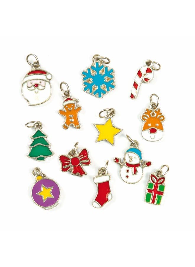 Baker Ross EF961 Christmas Charms - Pack of 24, Ideal for Jewelry, Bracelet, Necklace and KeychainMaking, Kids' Arts and Crafts, Gifts - Image 1