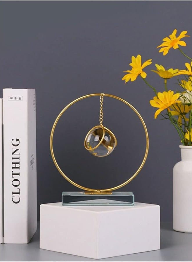 Exquisite design of circle crystal holder, exquisite imported product, high quality sturdy and durable metal plate, gold plated 