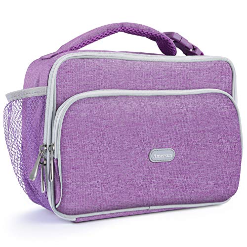 Amersun Kids Lunch Box Insulated School Lunch Bag with Padded Liner Keep Food Warm Cold for Long TimeWaterresistant Thermal Travel Office Lunch Cooler for Girls Boy2 PocketLB005P