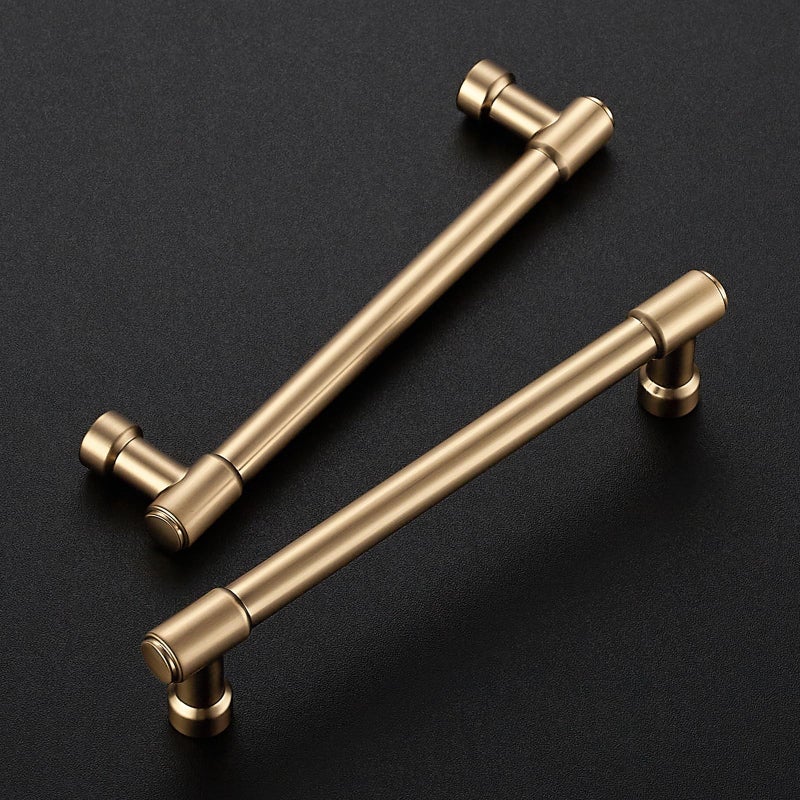 JOY DECOR 10 Pack 5 Inch Champagne Bronze Cabinet Handles Modern Dresser Drawer Pulls Kitchen Cabinet Hardware for Cupboard Door Handles - Image 2