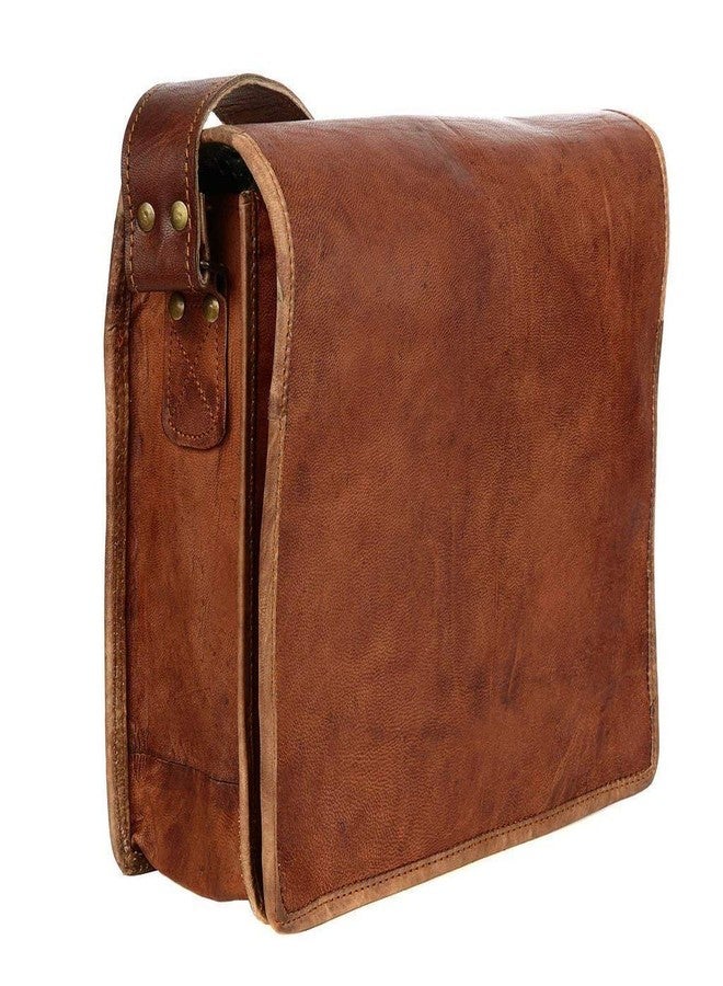RSN 11 Inch Vintage Brown Handmade Genuine Leather Unisex Messenger/Shoulder Bag - Image 3