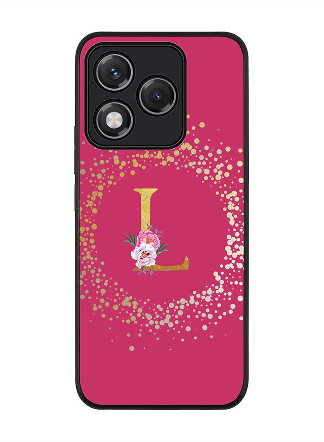 Stylizedd For Honor 400 Lite Case,Slim fit Camera Protection, Shockproof Thin Phone cover  - Custom Monogram Floral - L ( Deep Pink )