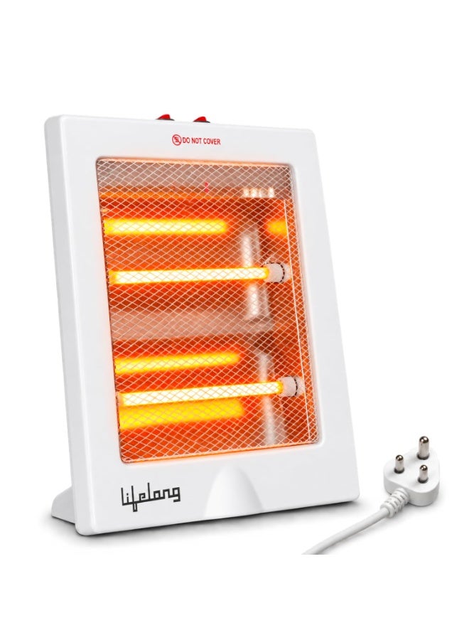 Lifelong Regalia 800 Watts Quartz Room Heater for Home with 2 Power settings, ISI Certified, 2 Rod Heater for Room |Cord Length 1.5 Meter| 1 Year Manufacturer's Warranty (LLQH922, White) - Image 1