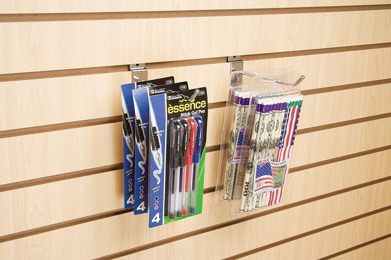 Econoco 8” Slatwall Deluxe Hooks, Slatwall hooks, Display Hooks For Panel, Chrome (Pack of 96) - Image 3