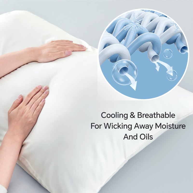 BEDELITE Body Pillow Cover, Rayon Made from Bamboo, Cooling Body Pillow Pillowcase for Hot Sleepers and Night Sweats, Breathable & Silky Soft Full Long Pillow Case Cover (White, 20x54 Inches) - Image 4