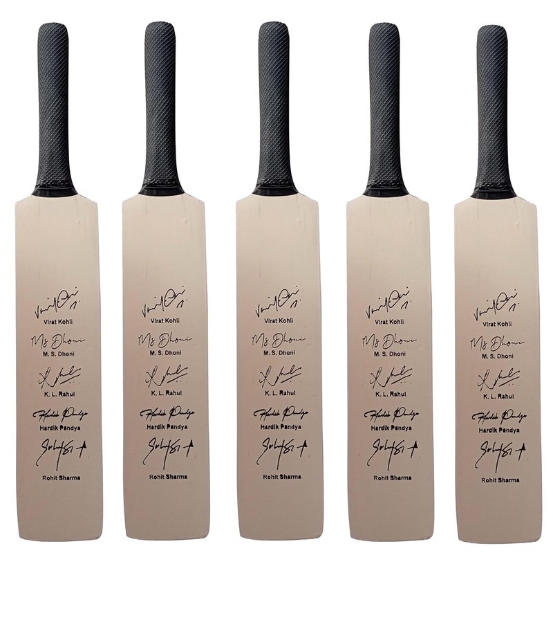 Frixan Miniature Bat Indian Cricketer Printed Autograph Pack of 5 (Not Original) for Show Piece and Gift Purpose Souvenir Bat (They Can't be Used for Paying Cricket) - Image 1