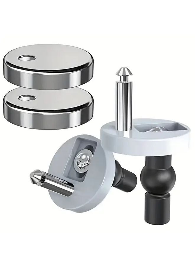 2 Pcs Universal Stainless Steel Soft Close Quick Release Toilet Seat Hinges - Image 1
