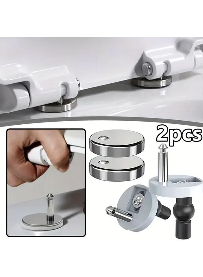 2 Pcs Universal Stainless Steel Soft Close Quick Release Toilet Seat Hinges - Image 2