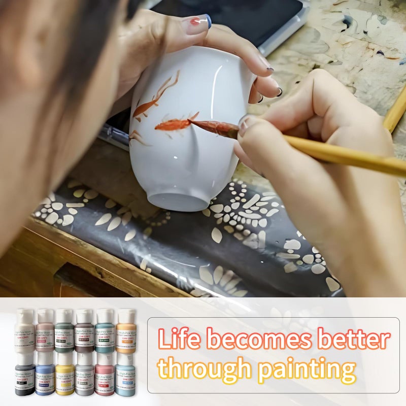 BIUTEFOU Underglaze Set - 2 fl oz/60 ml, Concentrated Opaque Liquid Underglaze for pottery bisque, Set of 12 Colors for Kids Adults Artists Ceramics Pottery Crafts - Image 4