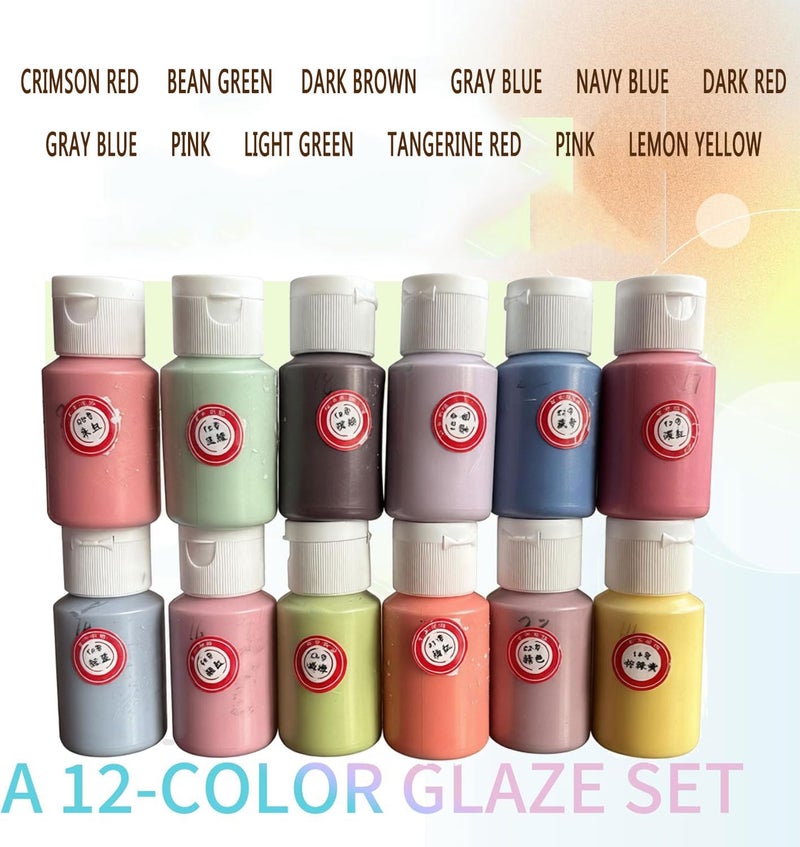 BIUTEFOU Underglaze Set - 2 fl oz/60 ml, Concentrated Opaque Liquid Underglaze for pottery bisque, Set of 12 Colors for Kids Adults Artists Ceramics Pottery Crafts - Image 2