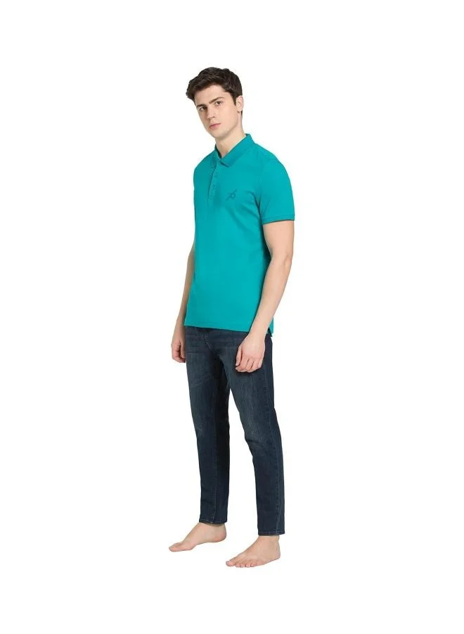 Jockey Deep Atlantis 3911 Men Super Combed Cotton Rich Solid Half Sleeve Polo T Shirt for Men | Best Price UAE