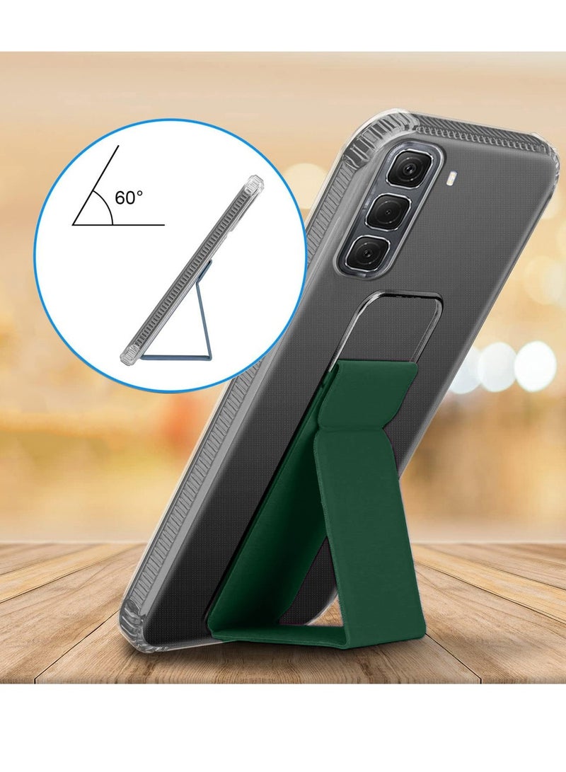 Wtech Infinix Hot 50 4G 2024 TPU Hand Grip Air Pillow Case Cover - Clear/Dark Green - Image 2