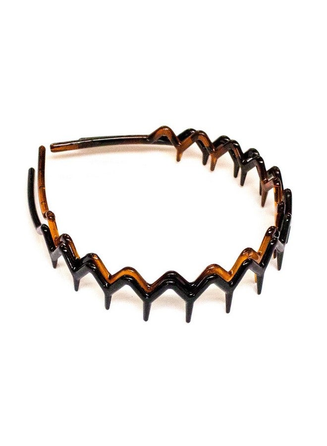 Mia Beauty Zigzag Headband With Teeth Creates Cool Cornrow Effect Fashionable Hair Accessory For Women Teens Black + Tortoise 2Pieces - Image 3