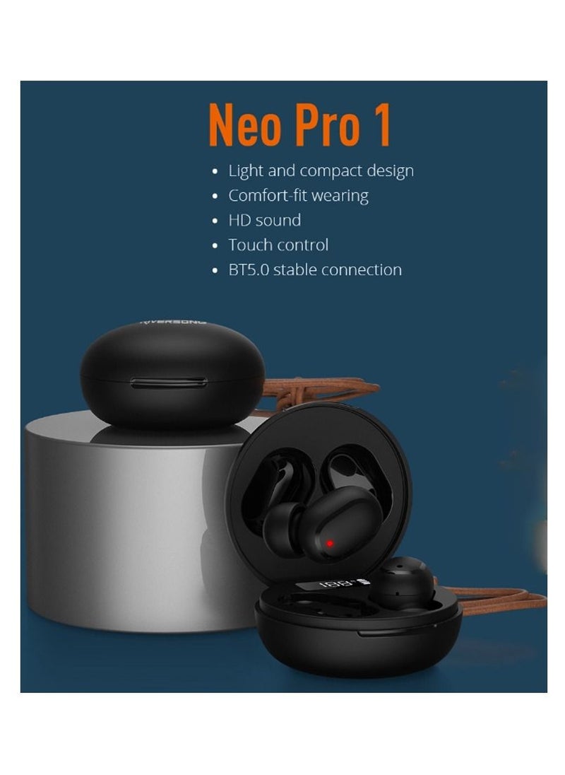 Riversong Neo Pro 1 True Wireless Stereo Bluetooth Earphone with Touch  Control  and  Clear Sound Quality with Mic For Android and iOS and Tablet and PC and Laptop