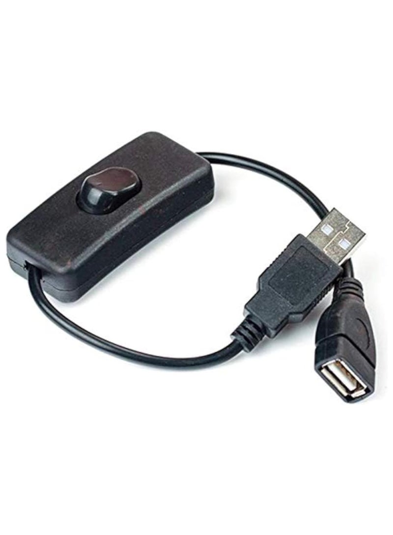 SOLDOUT USB 2.0 A Male to A Female Extension Extender Black With Switch ON OFF (28 Cms, Black) - Image 1