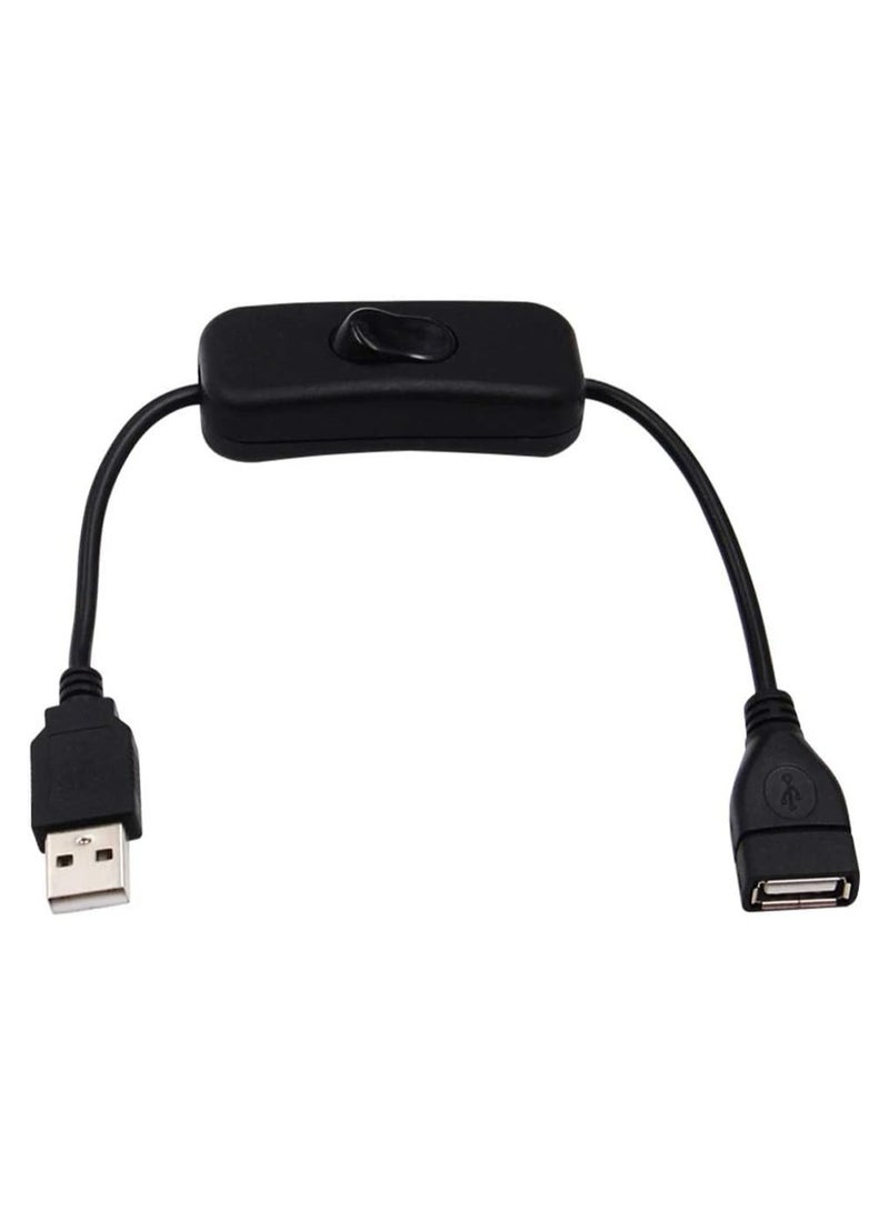 SOLDOUT USB 2.0 A Male to A Female Extension Extender Black With Switch ON OFF (28 Cms, Black) - Image 3