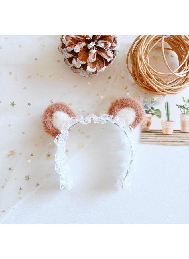 Generic - Cotton Doll 20cm Baby Clothes Star Doll Normal Body Chubby Body Naked Doll Wool Suspender T-shirt-Specifications:20cm-Color:Lace Bear Headband - Image 1