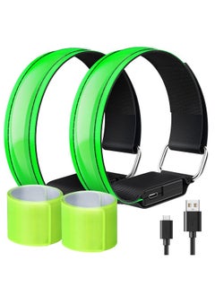 Running Light For Runners 2Pack Rechargeable With 3 Light Modes High Visibility Led Wrist Arm Ankle Light Up Bands For Running Night Walking Reflector Gear With Reflective Slap Bands Green - pzsku/Z61DEB2CA3FD7CCEC888DZ/45/_/1694511584/e2851a9c-47c5-4d70-a732-10b2c36f4c19