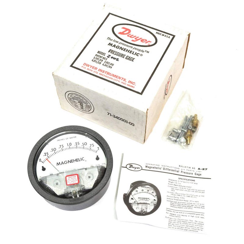 Dwyer 2002 Magnehelic Differential Pressure Gauge, Type, 0 to 2" WC - Image 5
