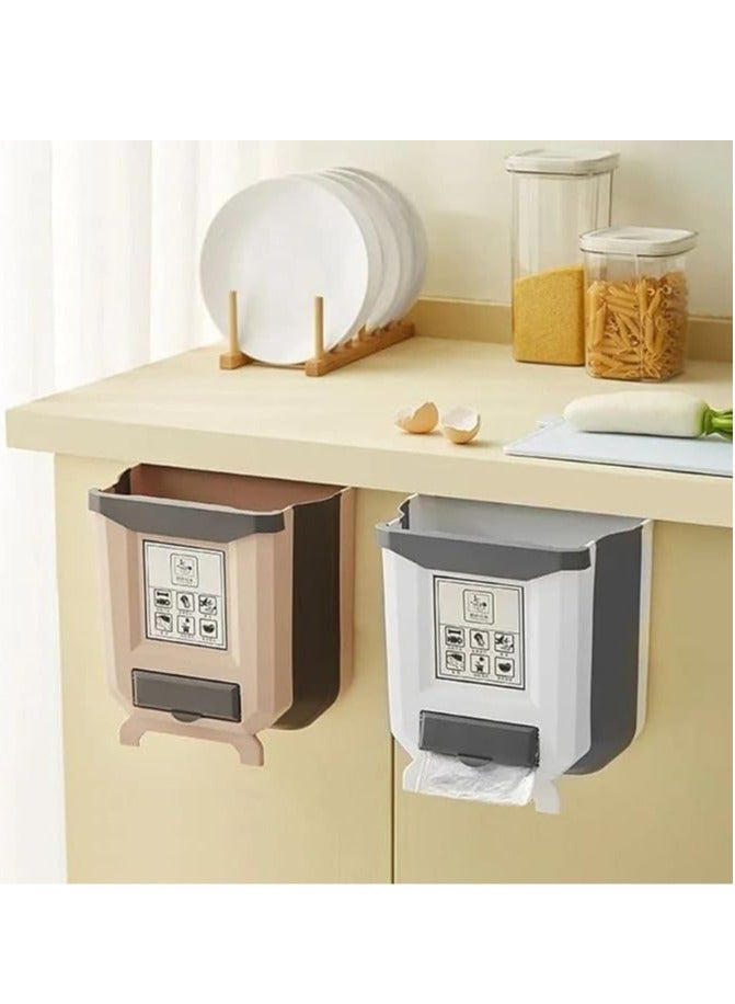 A foldable silicone trash can with a hole for a roll of trash bags  - Image 2