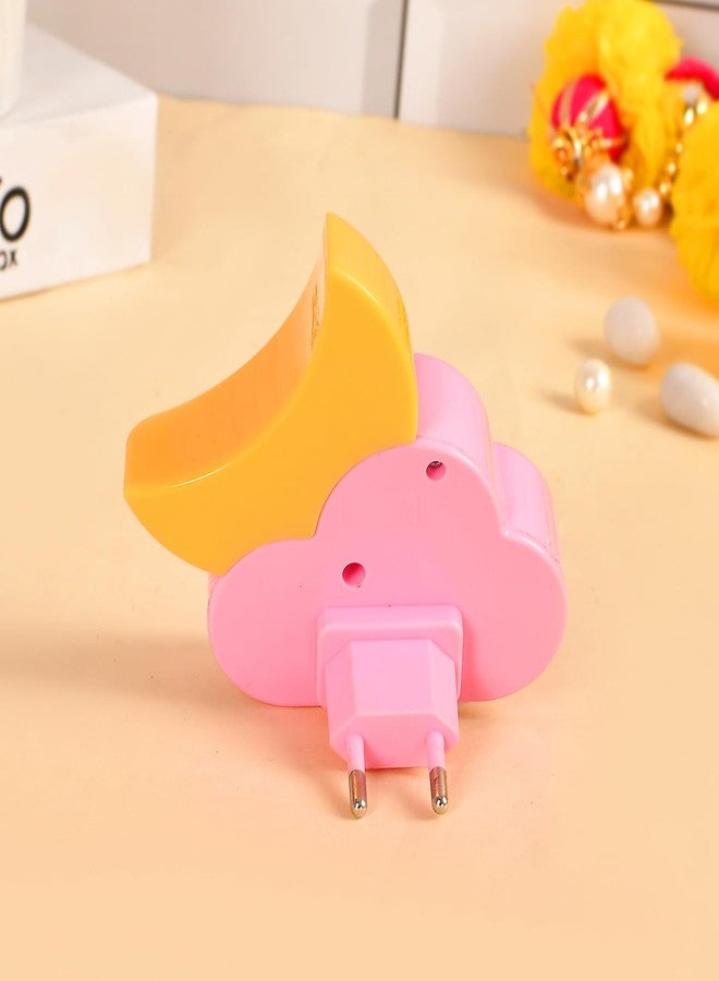 أسينشين مصباح ليلي يعمل بالكهرباء من أسينشن، وردي، على شكل قمر - Image 2