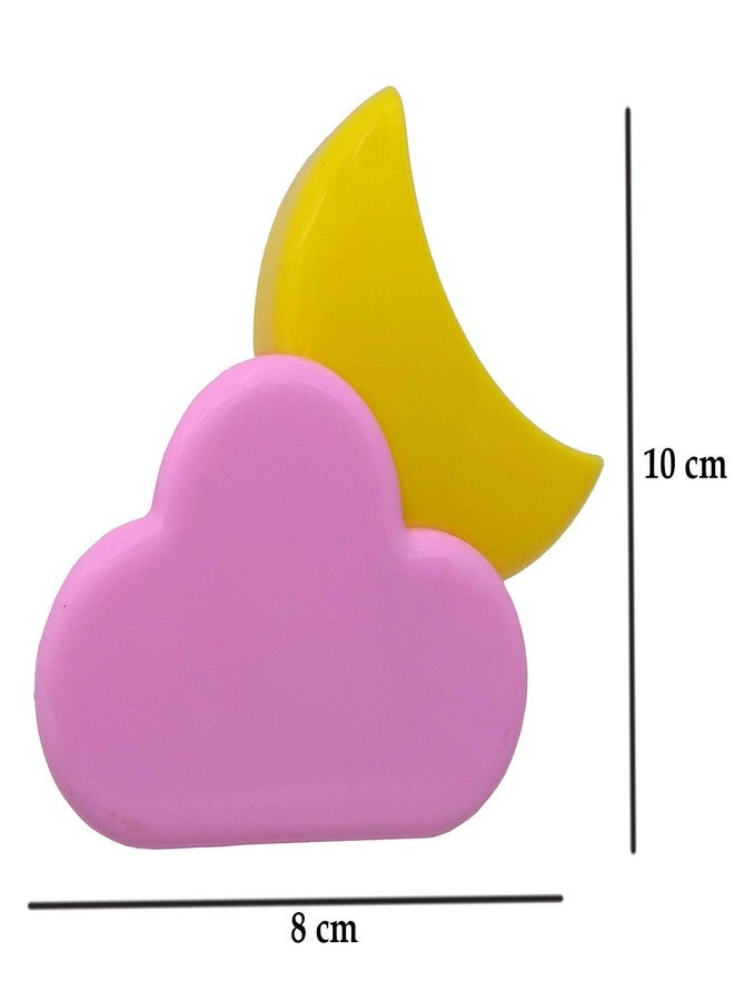 أسينشين مصباح ليلي يعمل بالكهرباء من أسينشن، وردي، على شكل قمر - Image 5