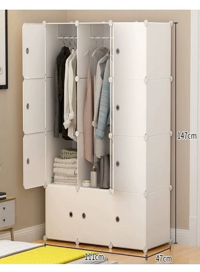 fashionhome خزائن ملابس وأثاث غرف النوم، خزانة منزلية، رف تخزين الملابس، مقاس 111 × 47 × 147 سم  - Image 5