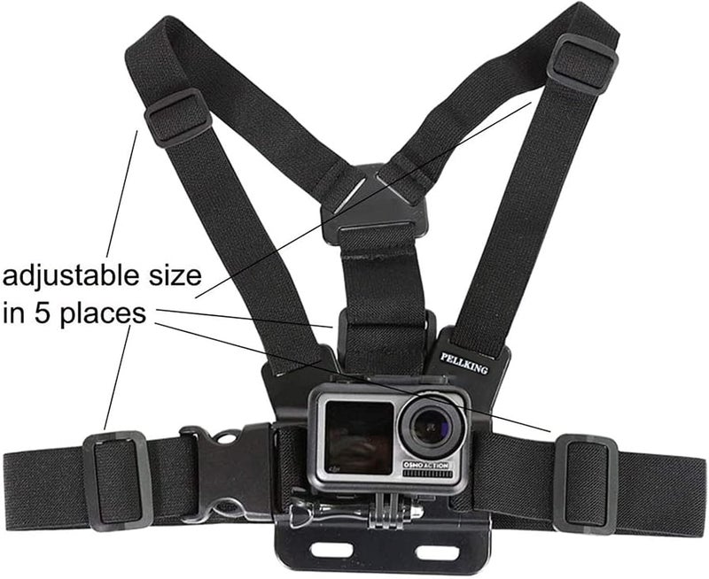 CERLINK Adjustable Chest Strap Mount with Mobile Holder Clip & Screw Compatible with All Smart Phones Body Belt Harness for Gopro Hero, SJCAM, Yi & Other Action Cameras - Black - Image 3