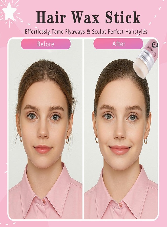 SYGY Hair Wax Stick Accessories, 500Pcs Clear Elastic Ties for Kids Girls, 3Pcs Hair Combs for Women, 2Pcs Hair Loop Styling Tools - Image 2