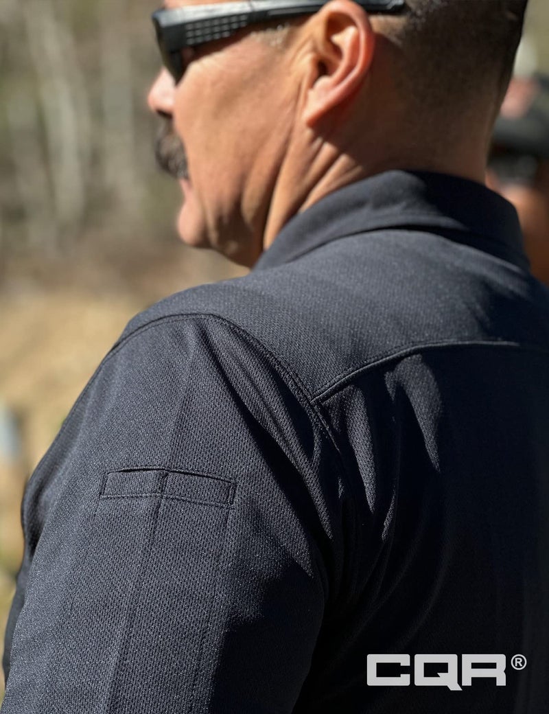 CQR Men's Quick Dry Tactical Polo Shirt, Lightweight Breathable Performance Polo, Short Sleeve UPF 50+ Outdoor Golf Shirt, Frost Essential Police Navy, X-Large - Image 3